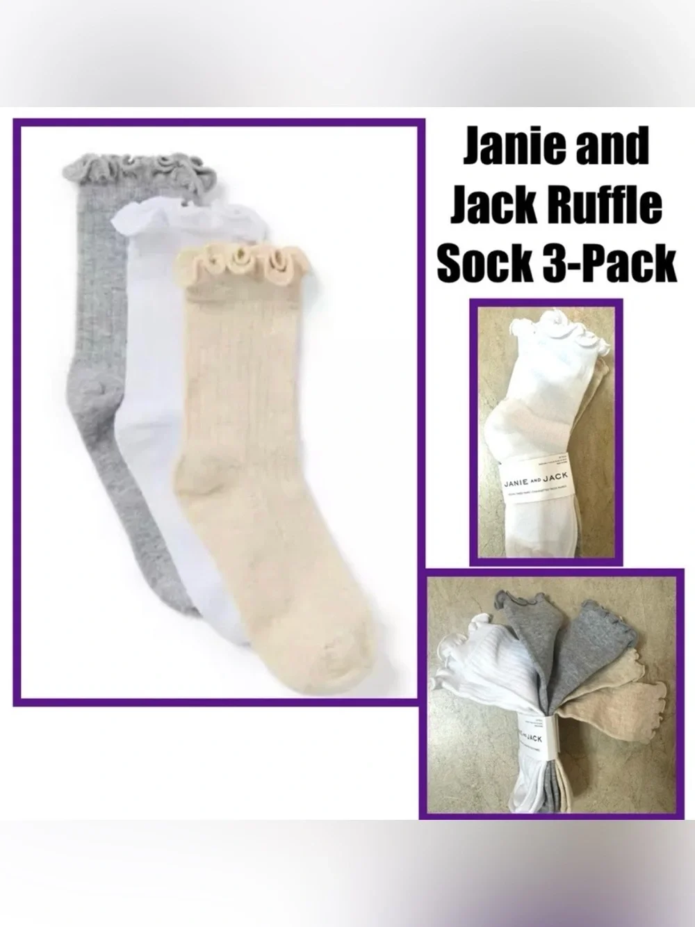Janie and Jack Ruffle Sock 3-Pack